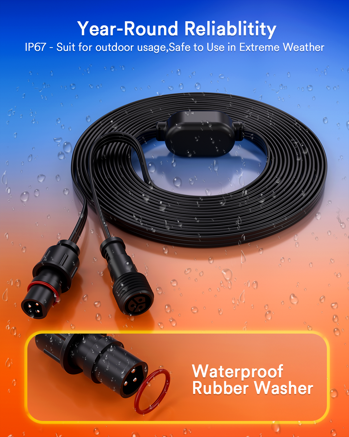 Lumary 12ft Extension Cord for Permanent Outdoor LIghts 2