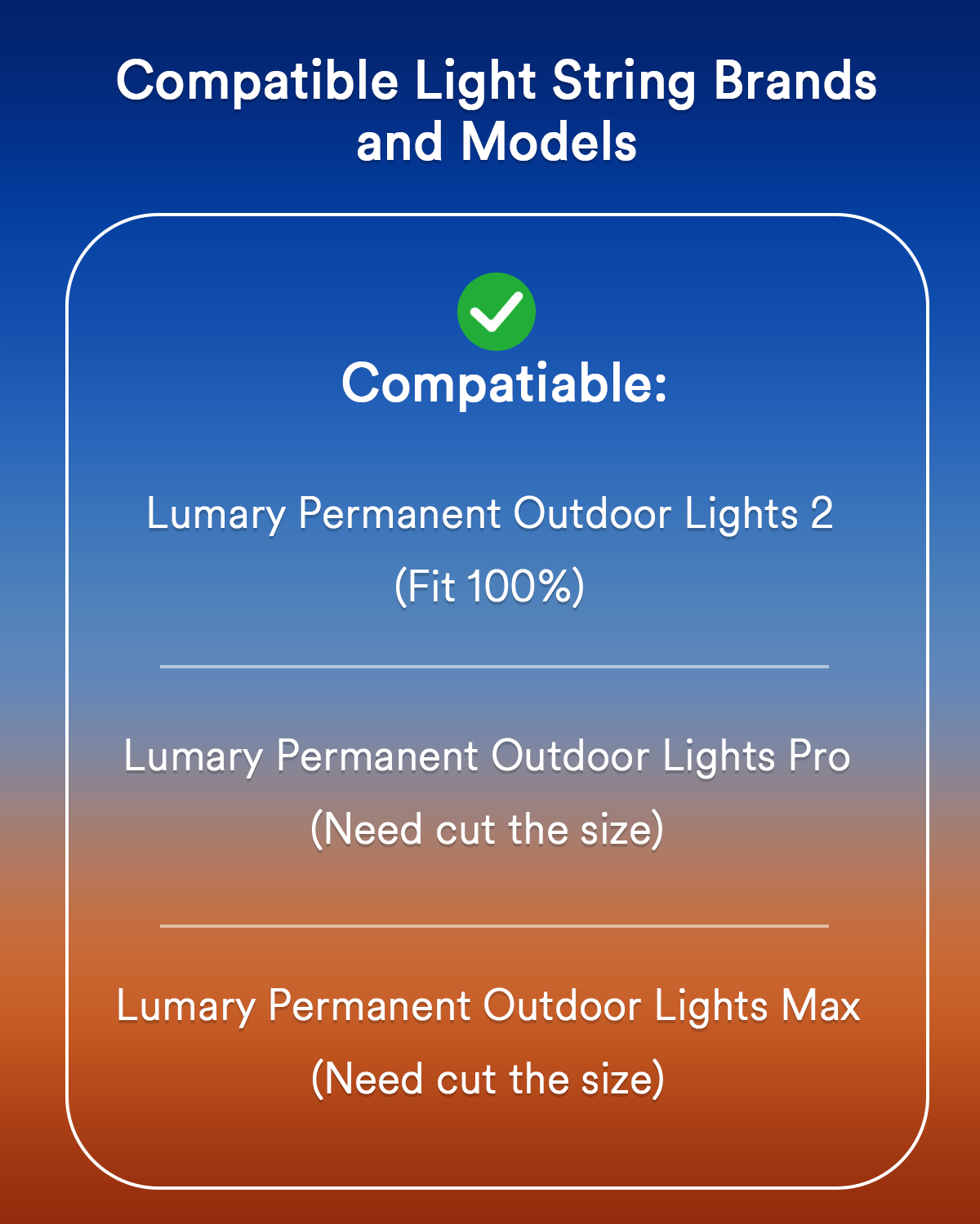 Lumary Track Kits for Permanent Outdoor Lights