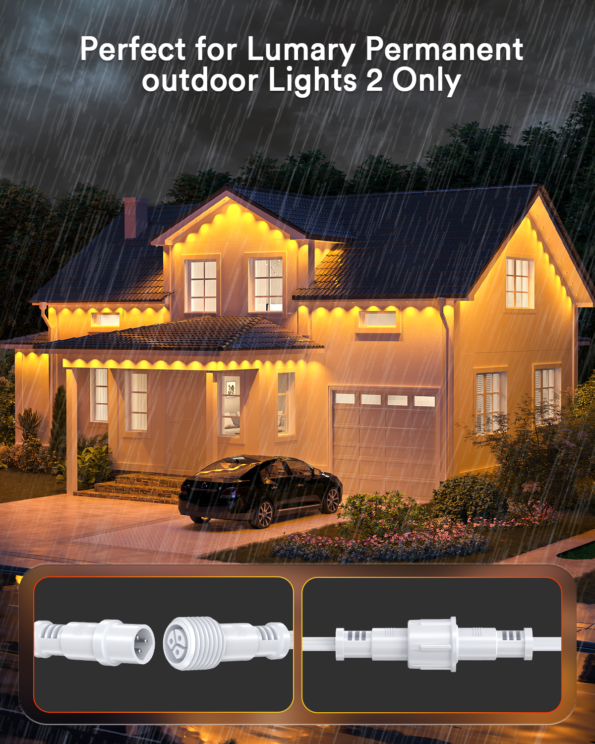 Lumary 12ft Extension Cord for Permanent Outdoor LIghts 2
