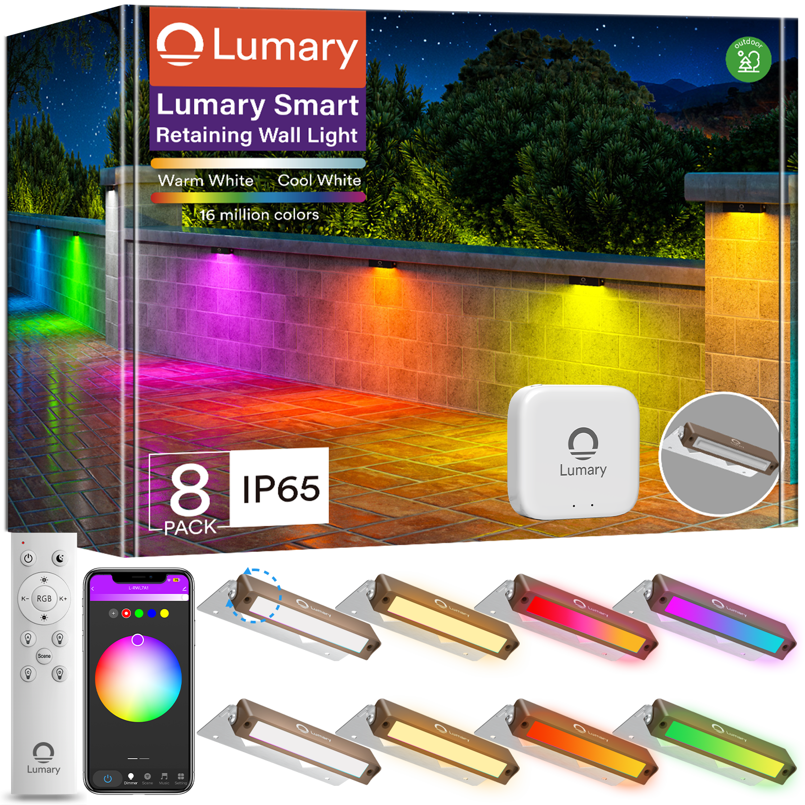 Lumary Smart Retaining Wall Light (8Pack)