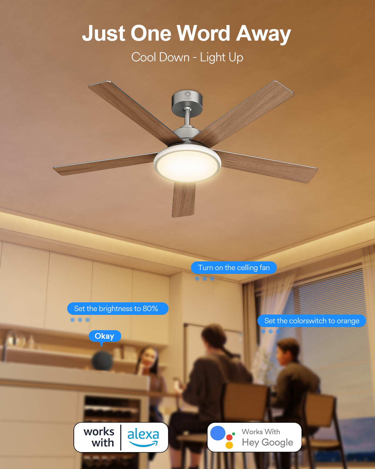 Lumary 52" Smart Ceiling Fans with RGBAI Lights