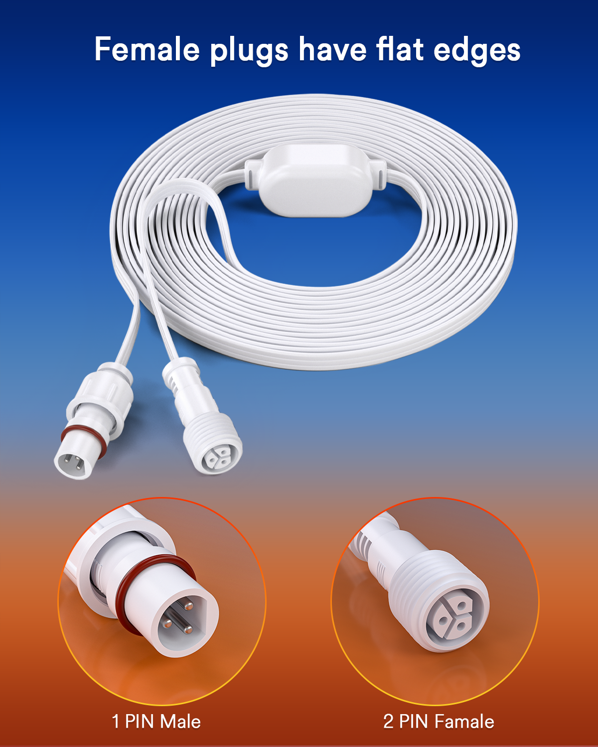 Lumary 12ft Extension Cord for Permanent Outdoor LIghts 2