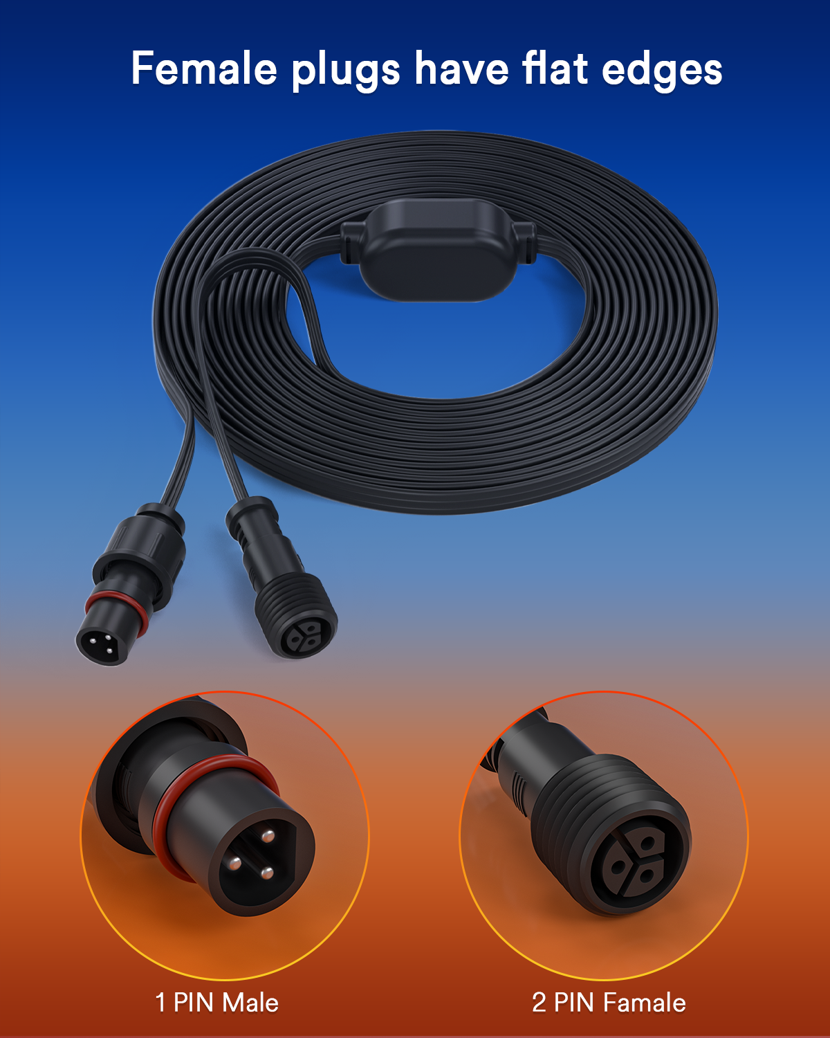 Lumary 12ft Extension Cord for Permanent Outdoor LIghts 2