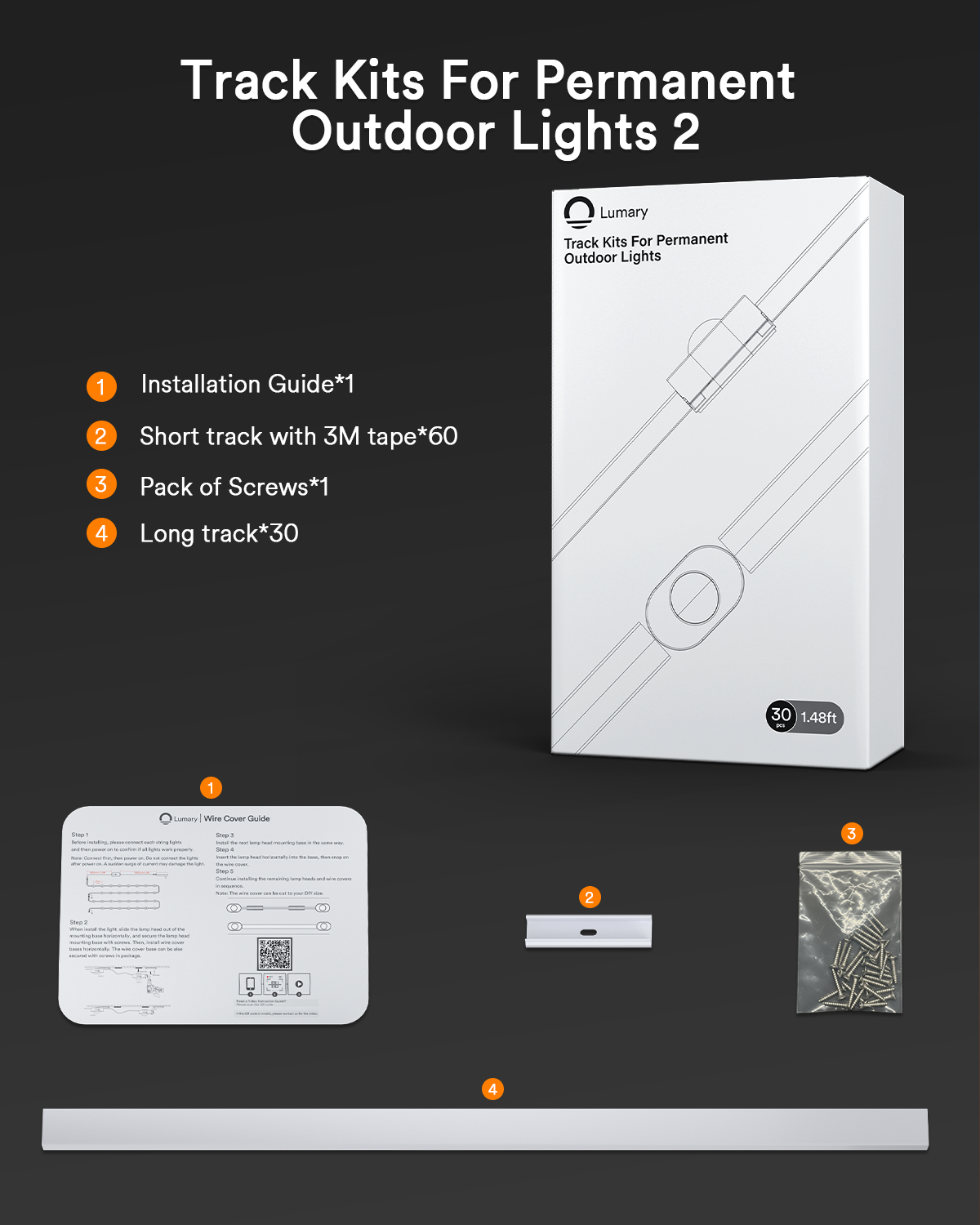 Lumary Track Kits for Permanent Outdoor Lights