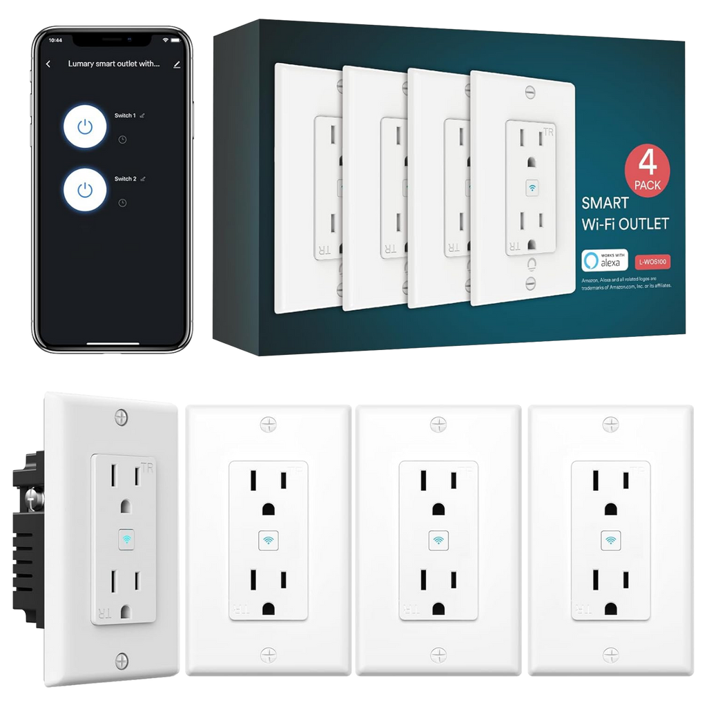 Lumary Smart Wi-Fi Wall Smart Outlet 4PCS
