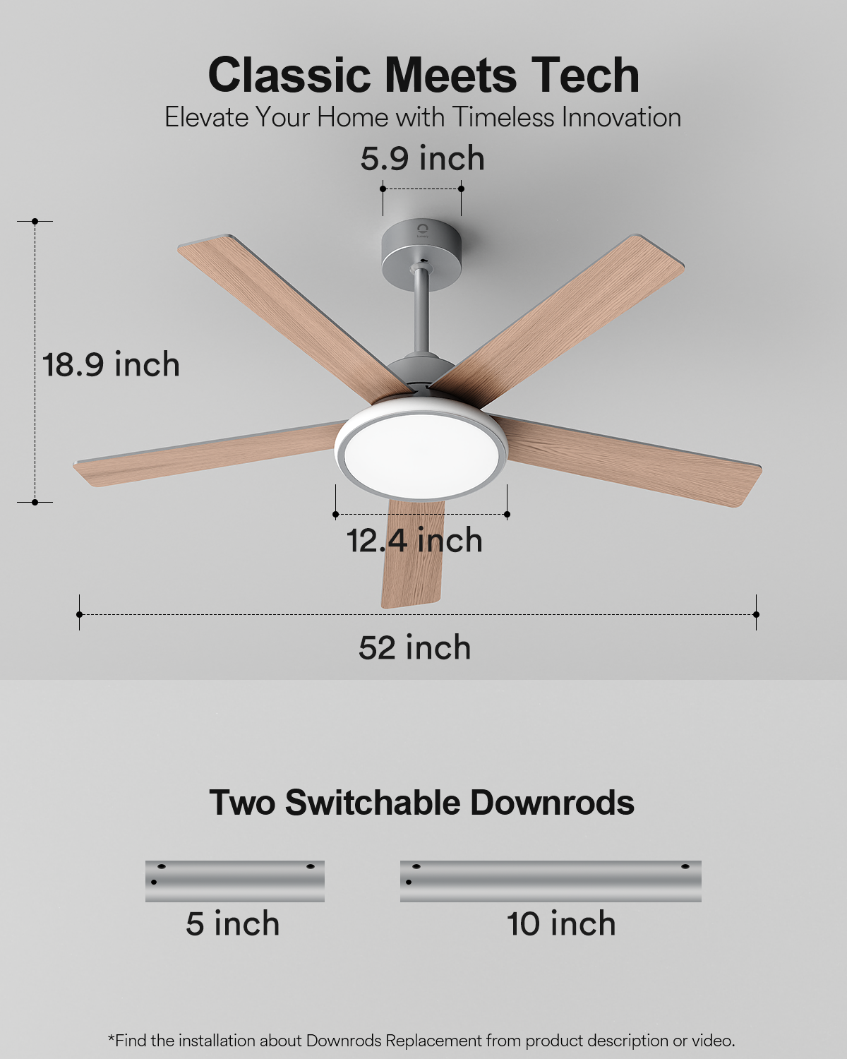 Lumary 52" Smart Ceiling Fans with RGBAI Lights
