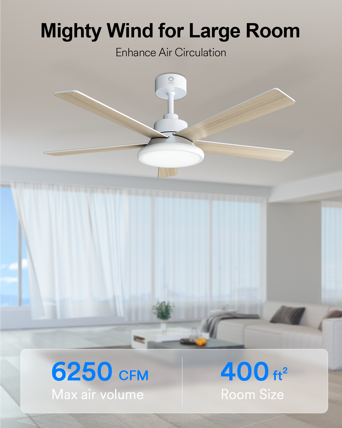 Lumary 52" Smart Ceiling Fans with RGBAI Lights