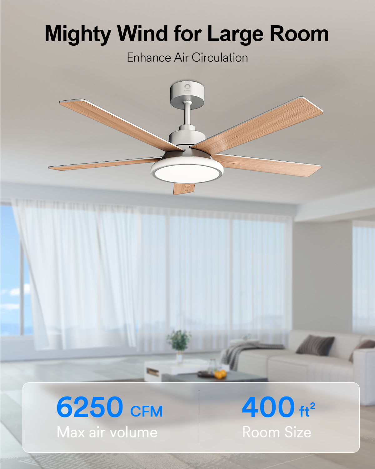 Lumary 52" Smart Ceiling Fans with RGBAI Lights