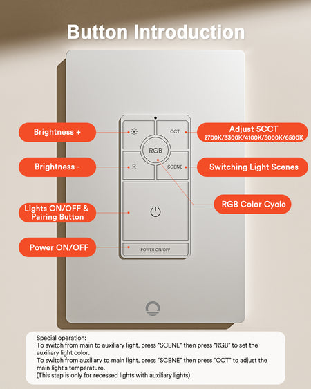 Lumary 3 Inch 4pcs Smart LED Recessed Light with Dimmer Light Switch