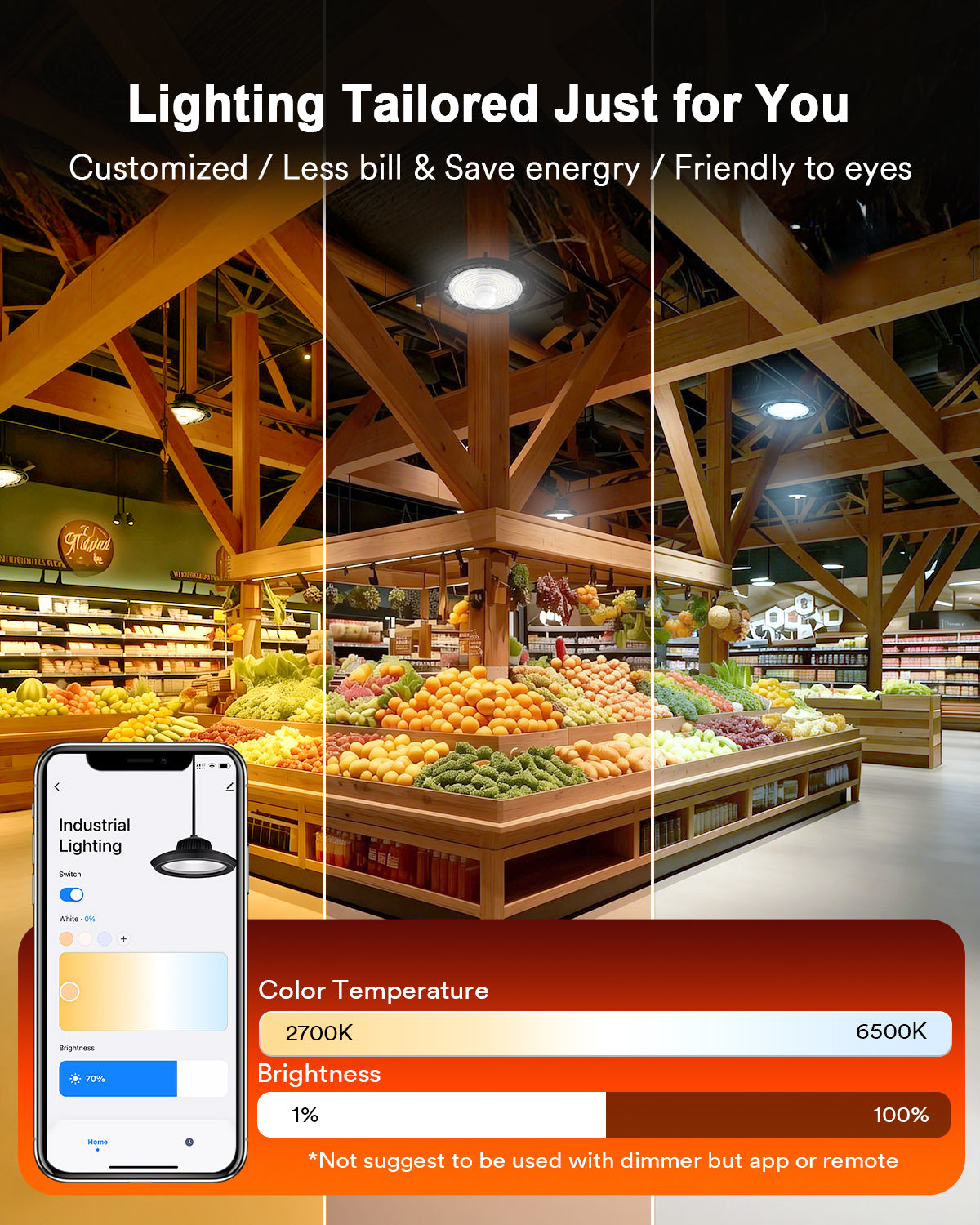 Lumary Bluetooth UFO High Bay Light 150W 22000lm