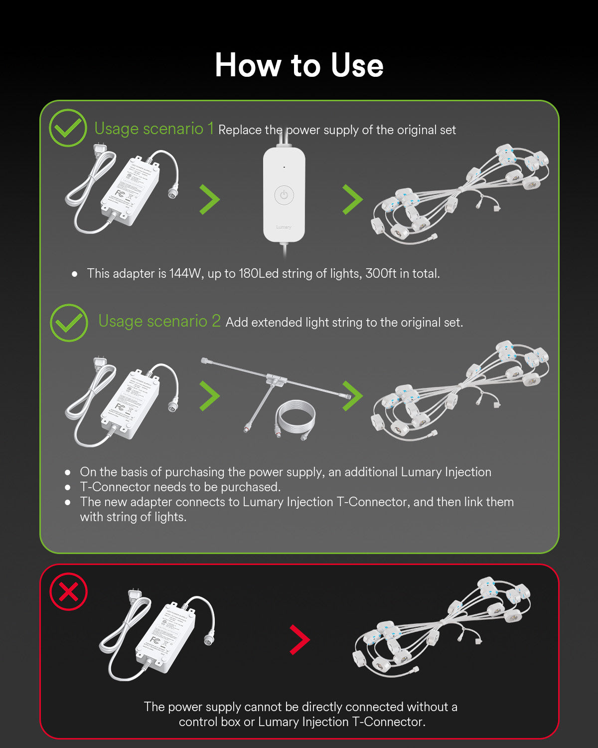Lumary Permanent Outdoor Lights 3 Power Supply