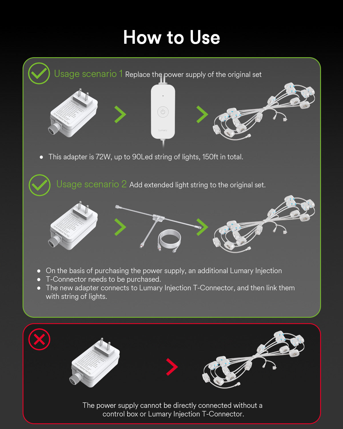 Lumary Permanent Outdoor Lights 3 Power Supply