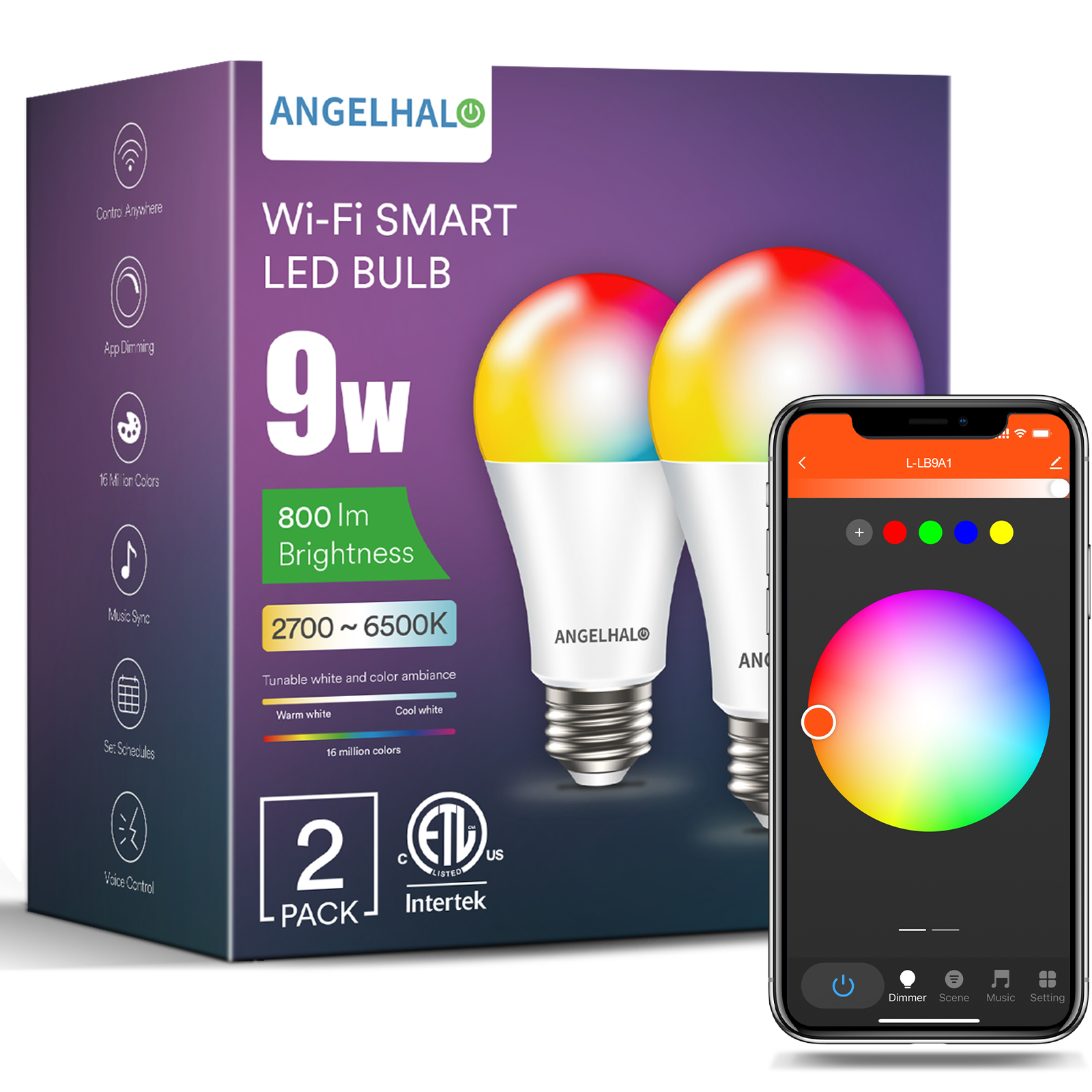 ANGELHALO Smart Light Bulbs