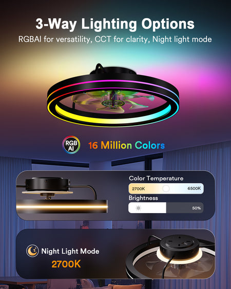 Lumary Smart LED  Fan with Night Light