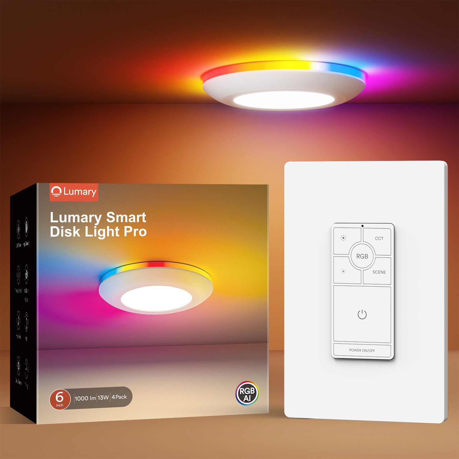Lumary 5/6 Inch Smart Led Disk Light Pro Dimmer Light Switch