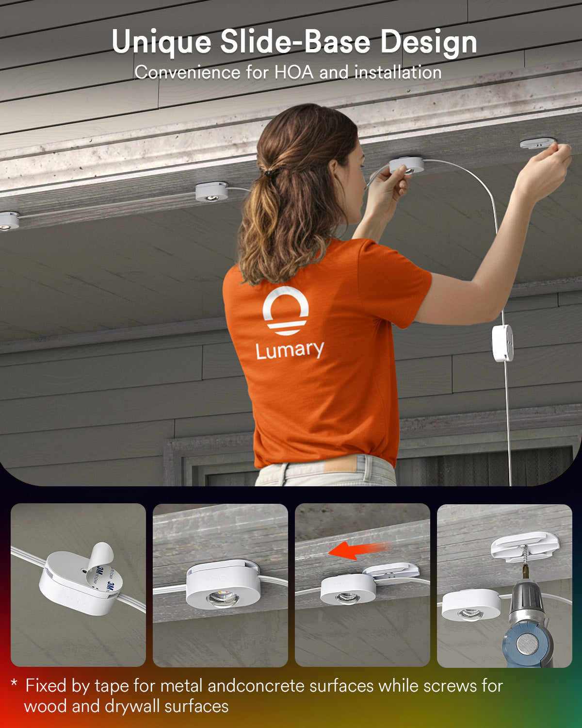 Lumary Permanent Outdoor Lights 3 Extension String of Lights 24.6ft