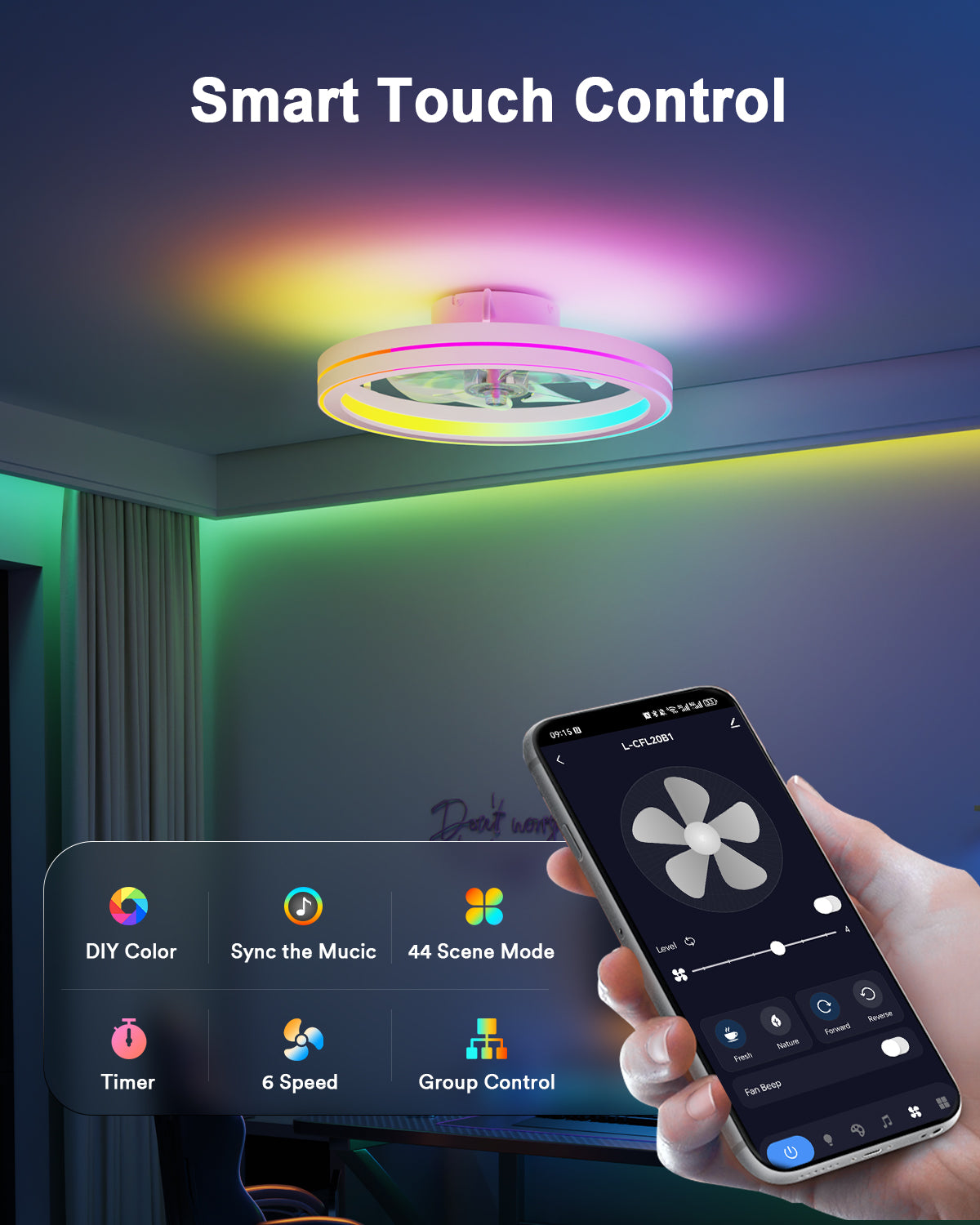 Lumary Smart LED  Fan with Night Light
