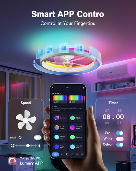 Lumary Smart Ceiling Fans with Lights