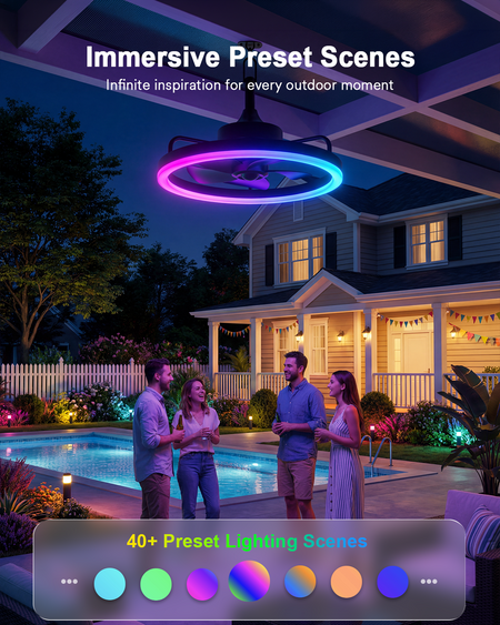 Lumary Smart Outdoor Ceiling Fan with Light