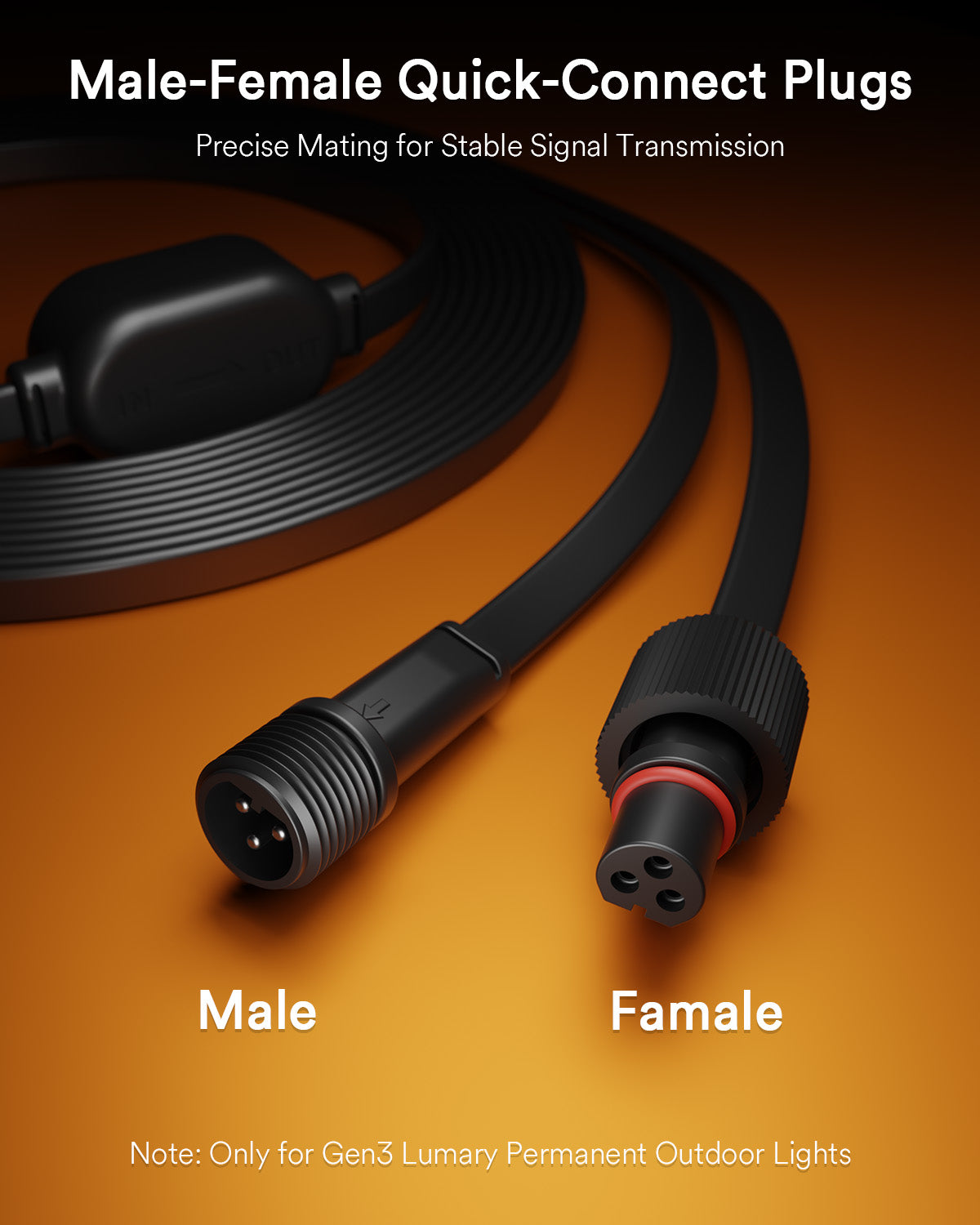 Lumary 12FT Extension Cords for Permanent Outdoor Lights 3