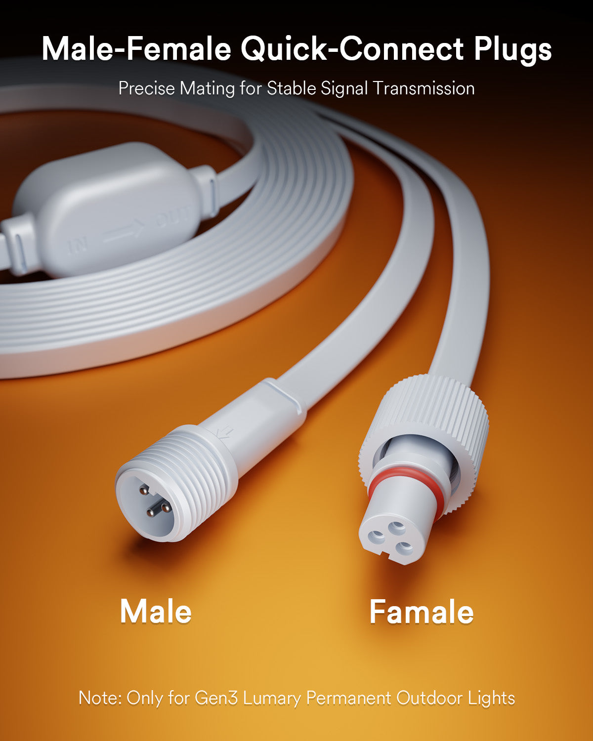 Lumary 12FT Extension Cords for Permanent Outdoor Lights 3