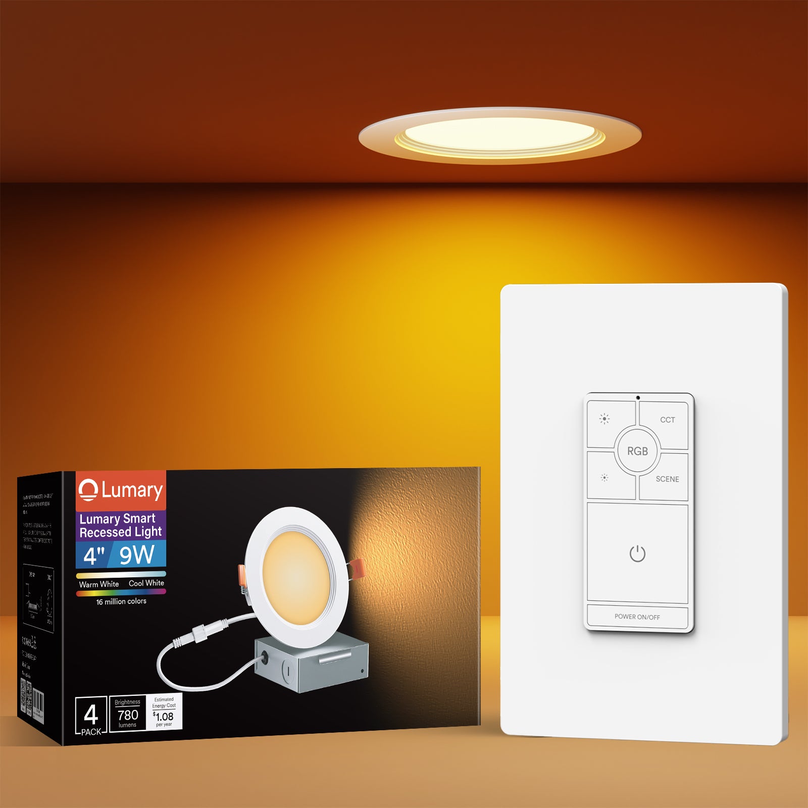 Lumary Smart Recessed Lighting 4 Inch with Dimmer Light Switch