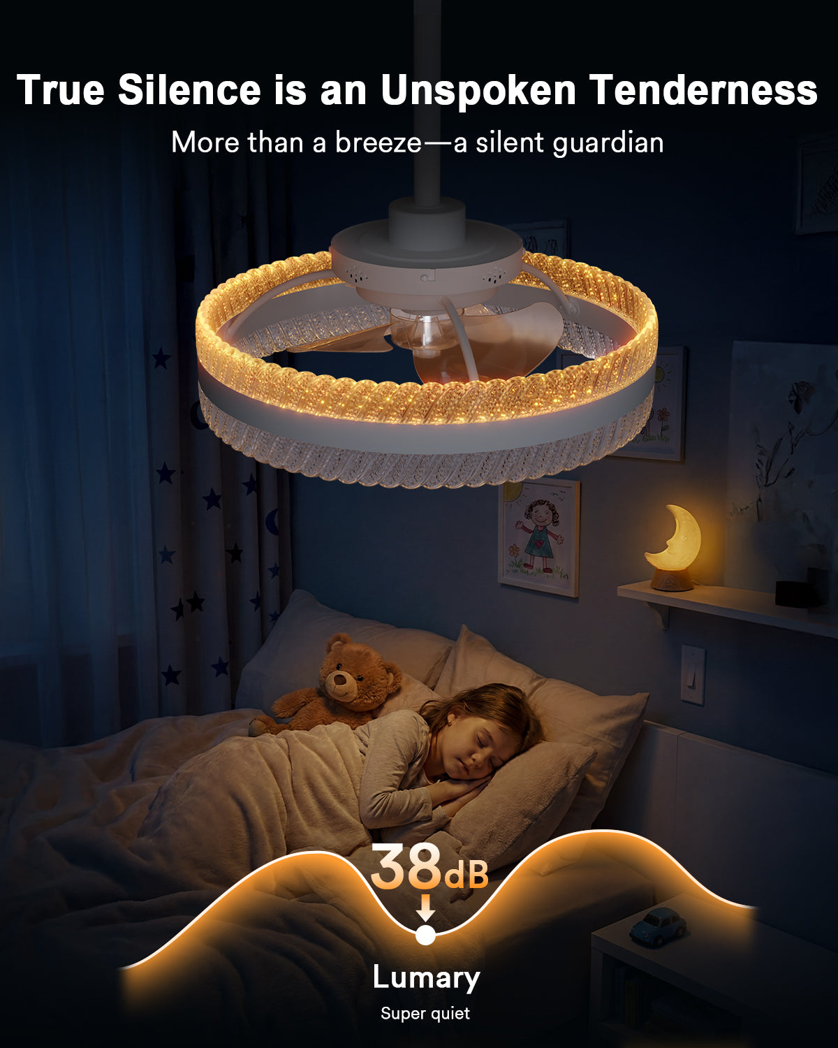 Lumary Smart Ceiling Fans with Lights 20in