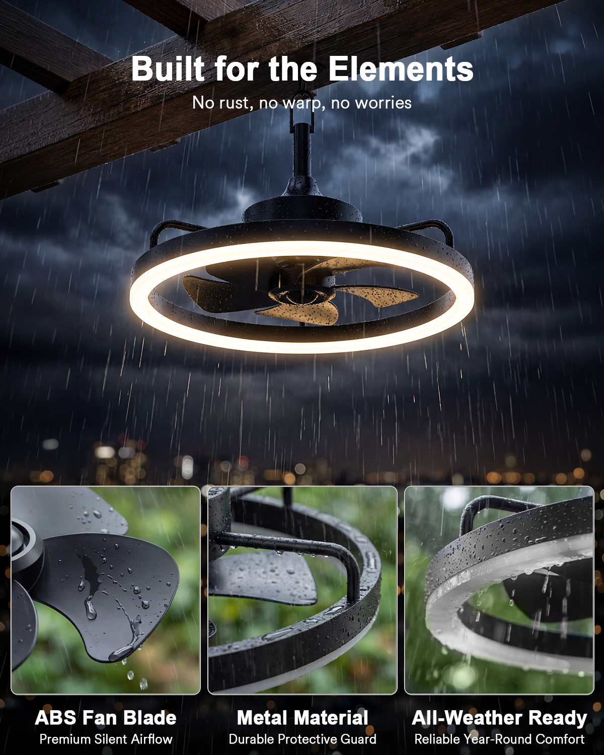 Lumary Smart Outdoor Ceiling Fan with Light
