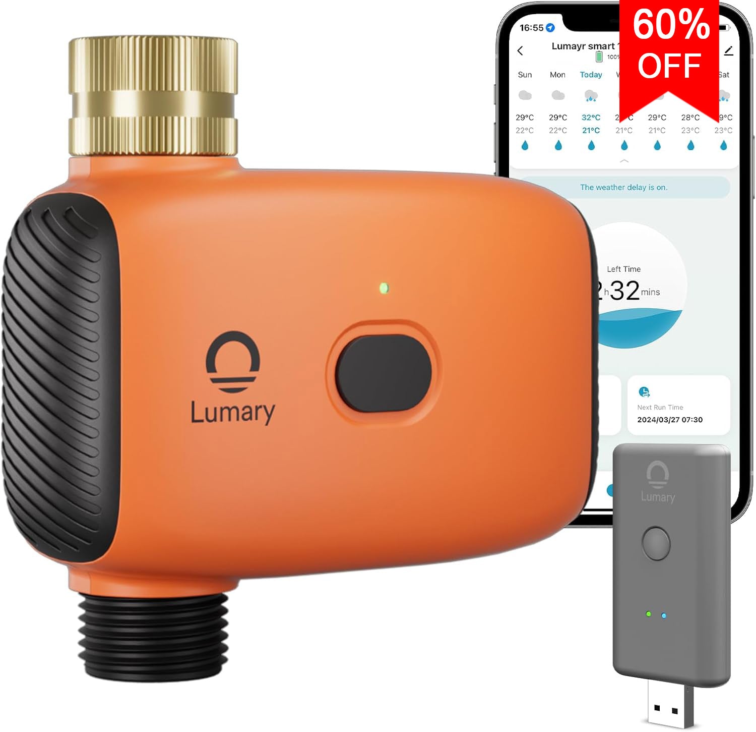Lumary WiFi Water Timer for Garden Hose