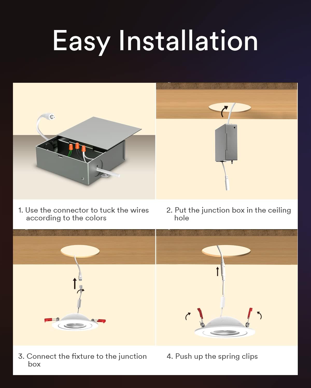 Lumary Wi-Fi Smart Gimbal Recessed Light 4 inch 7W 4 PCS