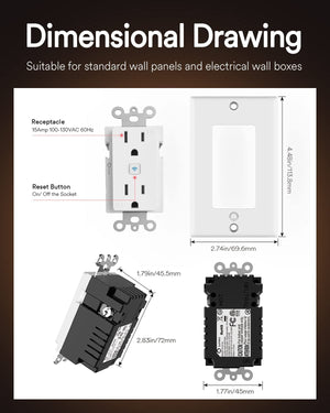 Lumary Smart Wi-Fi Wall Smart Outlet 4PCS - Image 2