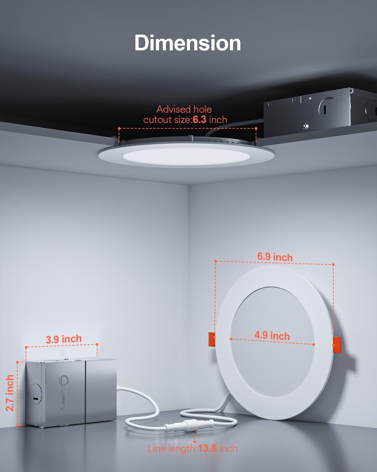 Lumary Wi-Fi Smart Canless Recessed Lighting 6 inch 4 PCS