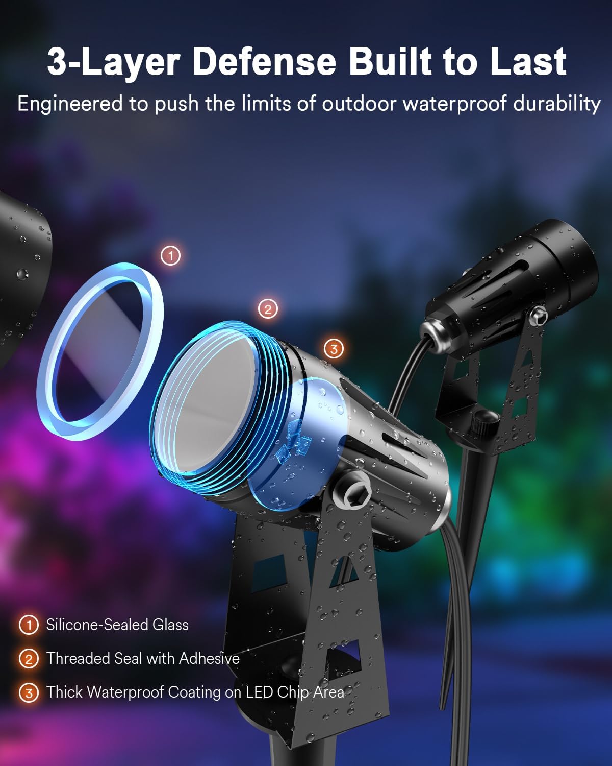 Lumary Smart LED Outdoor Landscape Lights RGBAI Spotlight (6 Pack)