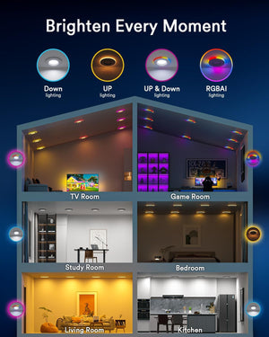 Lumary Smart RGBAI Can Light with Gradient Accent Night Light 4 inch 9W 780lm - Image 2