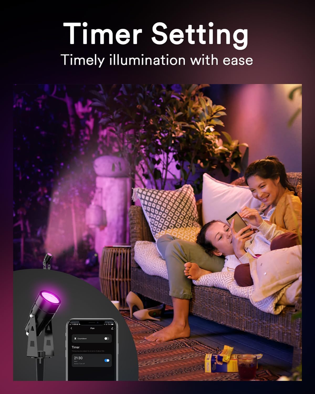 Lumary Smart LED Outdoor Landscape Lights RGBAI Outdoor Spotlight (2*6 Pack)