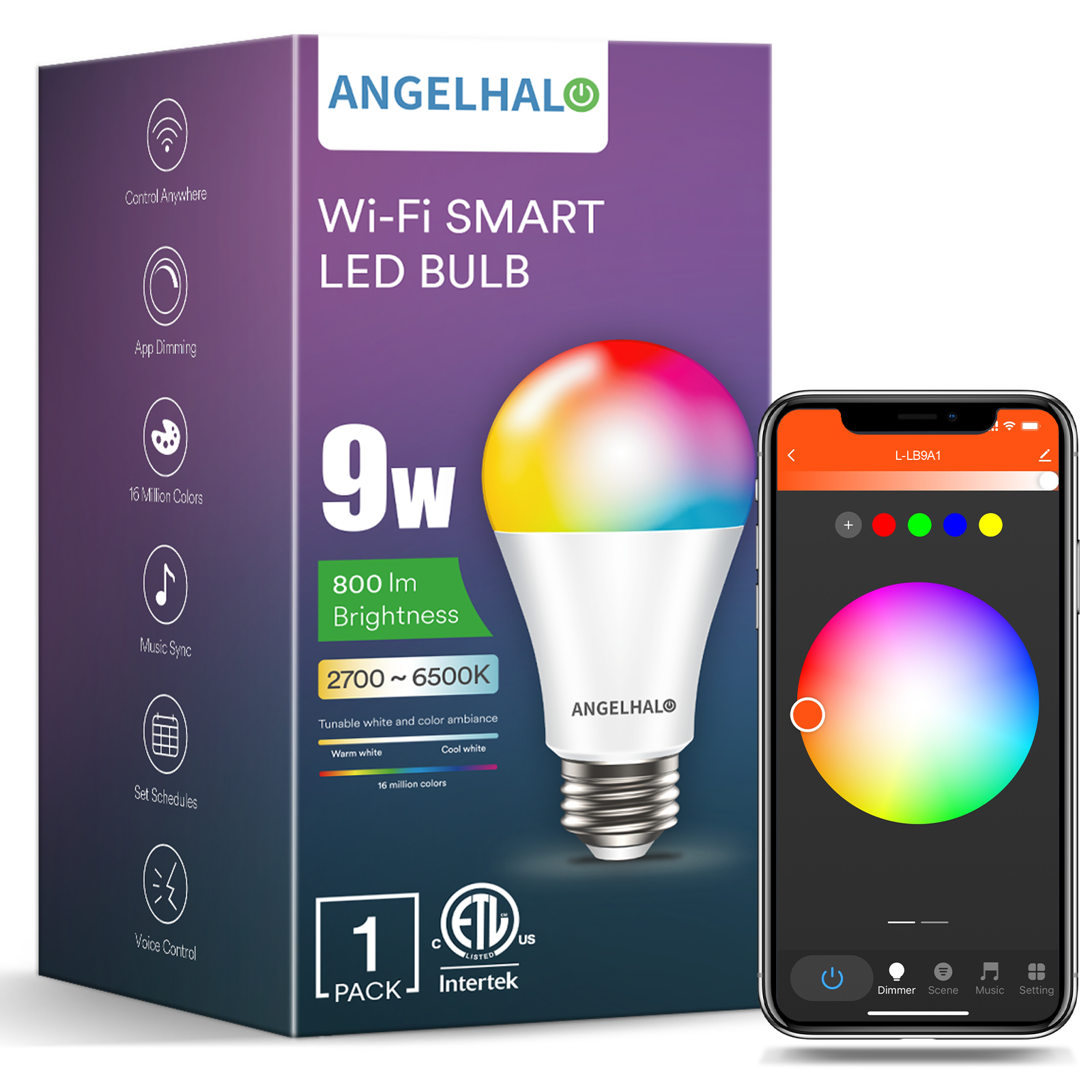 ANGELHALO Smart Light Bulbs