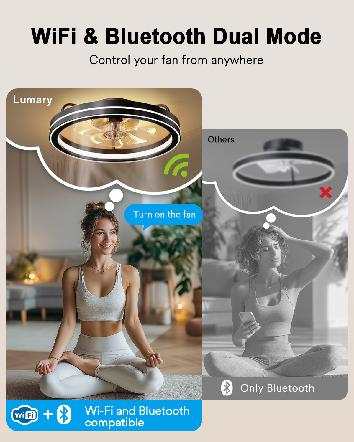 Lumary Smart LED  Fan with Night Light