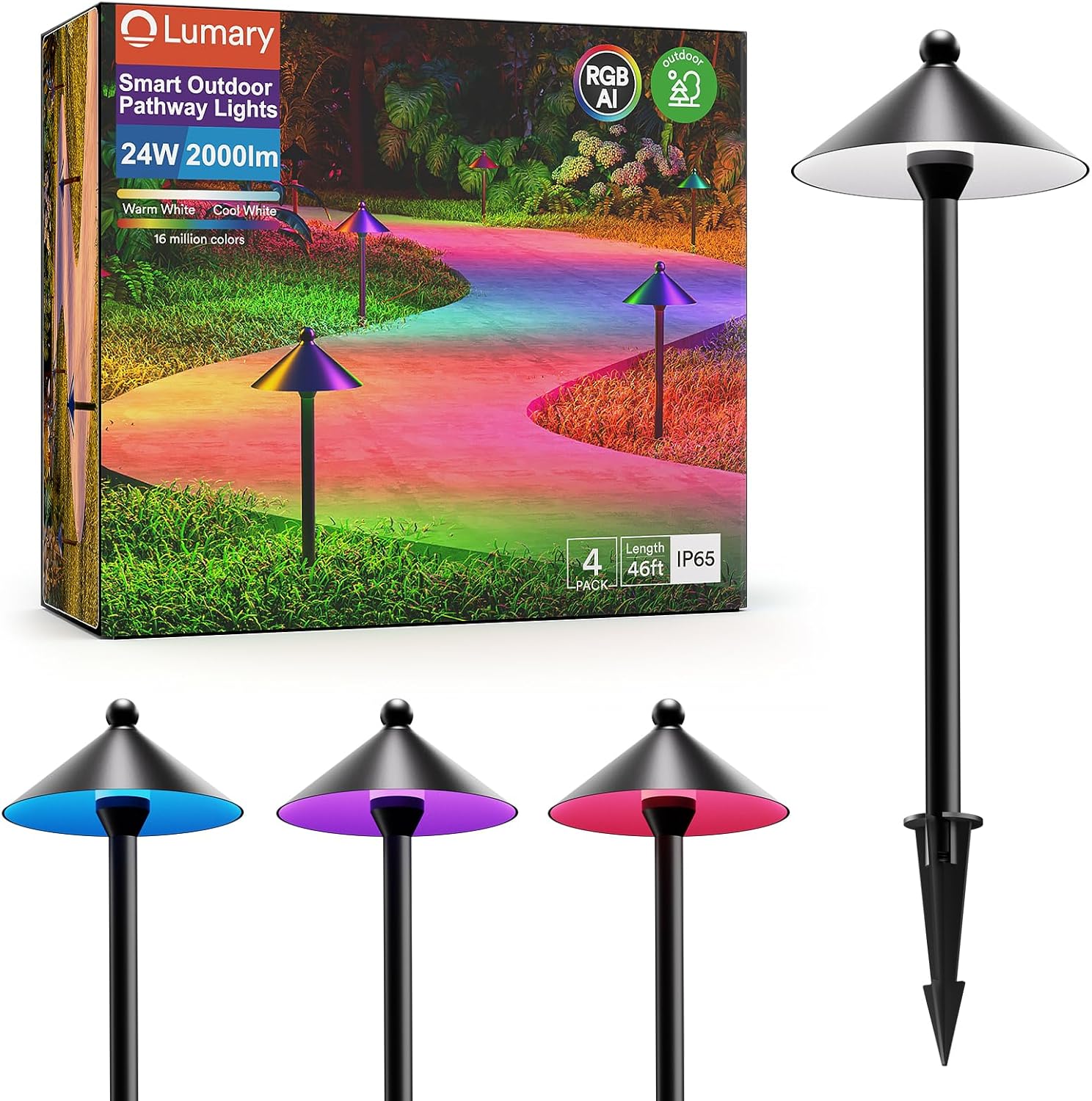 Lumary smart outdoor pathway lights 2 (4 Pack)