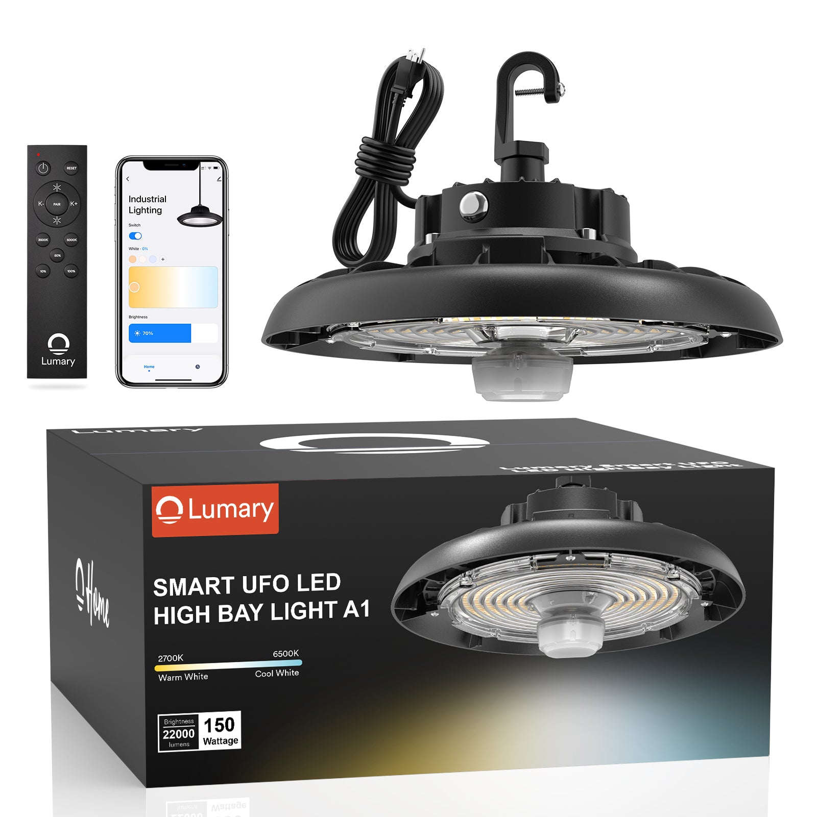 Lumary Bluetooth UFO High Bay Light 150W 22000lm