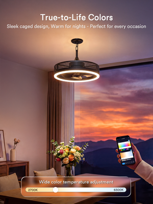 Lumary Smart Outdoor Caged Ceiling Fan with Light Pro - Image 3