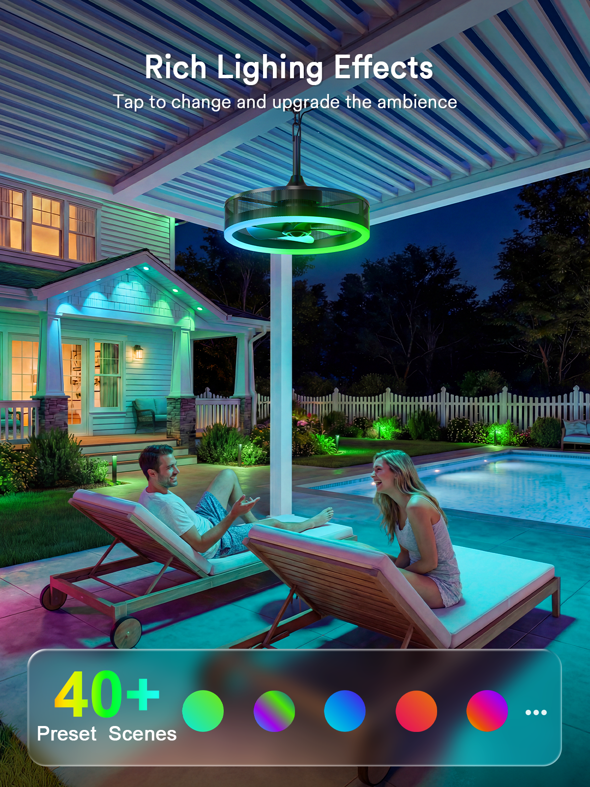 Lumary Smart Outdoor Caged Ceiling Fan with Light Pro