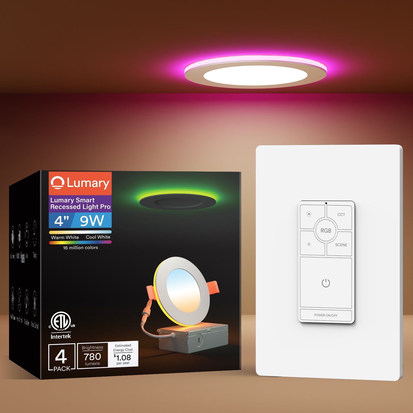 Lumary Smart Recessed Lighting Pro with Dimmer Light Switch