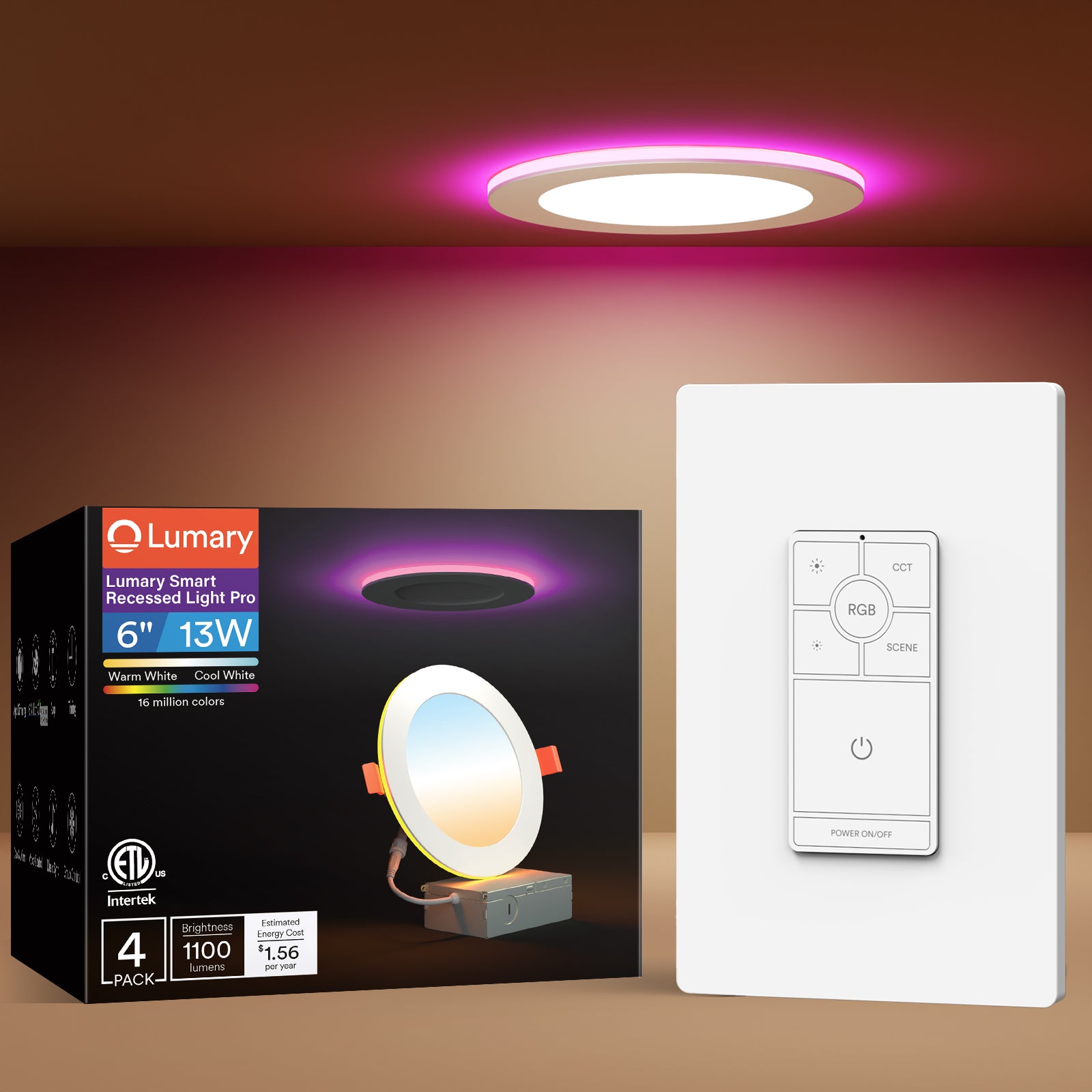 Lumary Smart Recessed Lighting Pro with Dimmer Light Switch