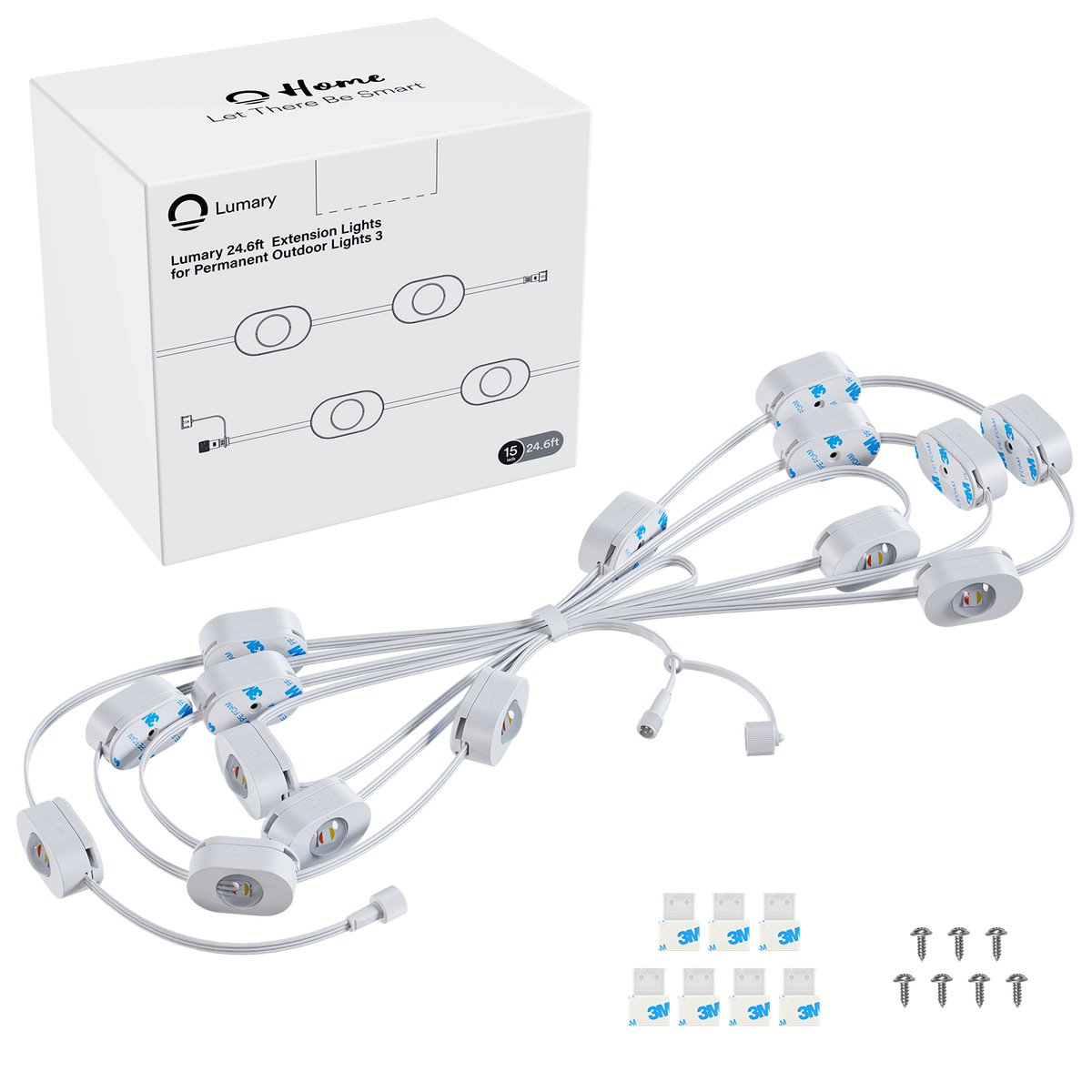 Lumary Permanent Outdoor Lights 3 Extension String of Lights 24.6ft