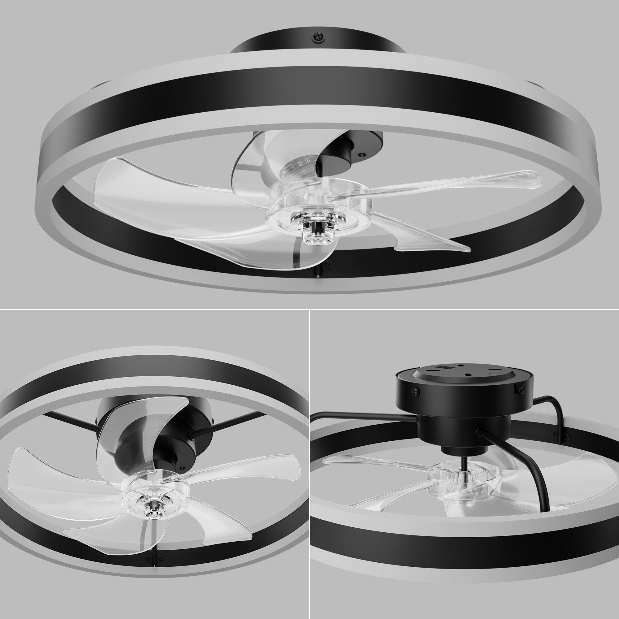 Lumary Smart Ceiling Fans with Lights Black
