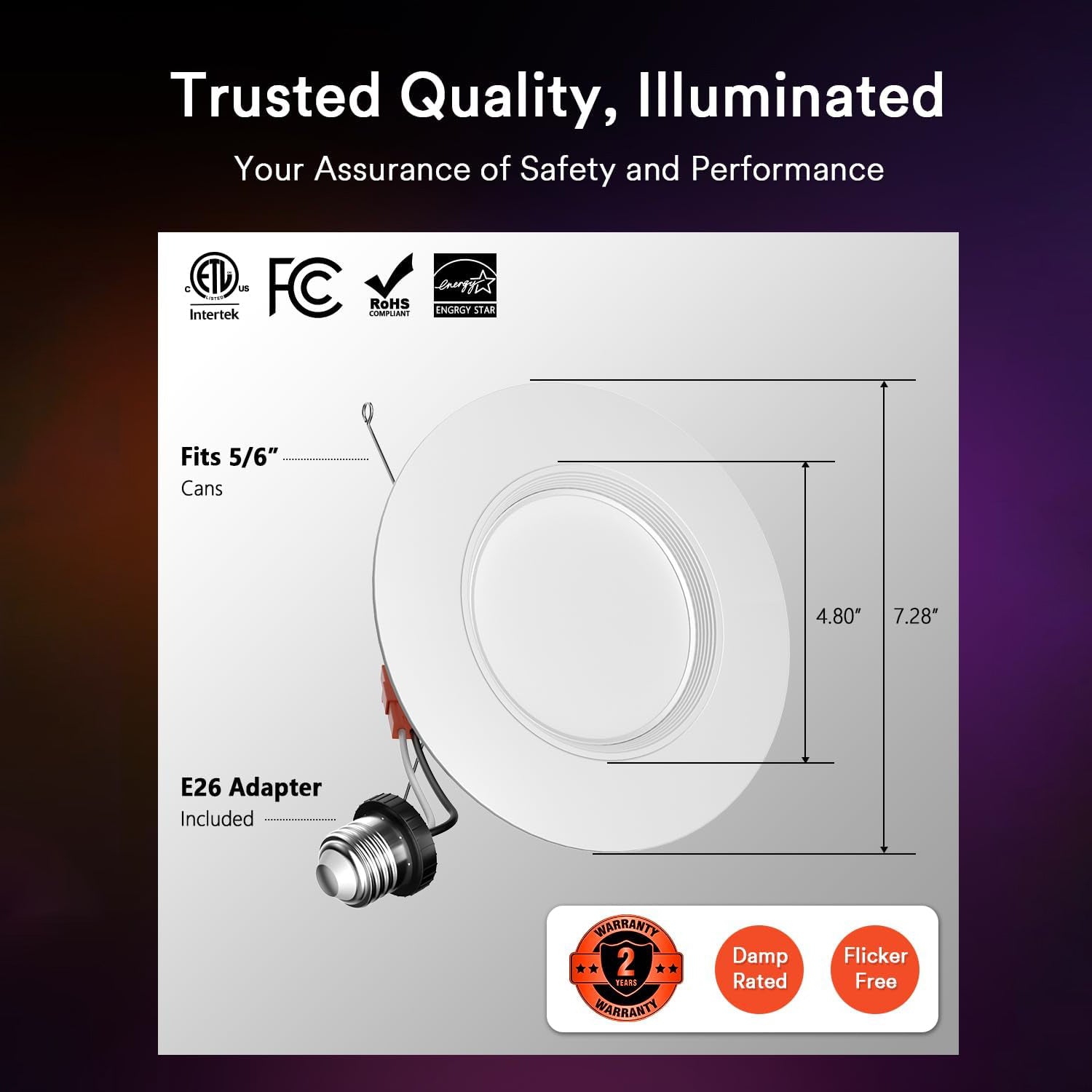 Lumary Smart Retrofit LED Recessed Lighting pro 6 Inch