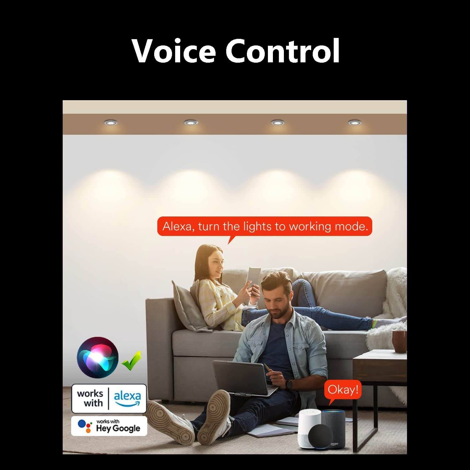 Smart Recessed Lighting 4 Inch 9W 810 Lumens Gimbal Recessed Lighting