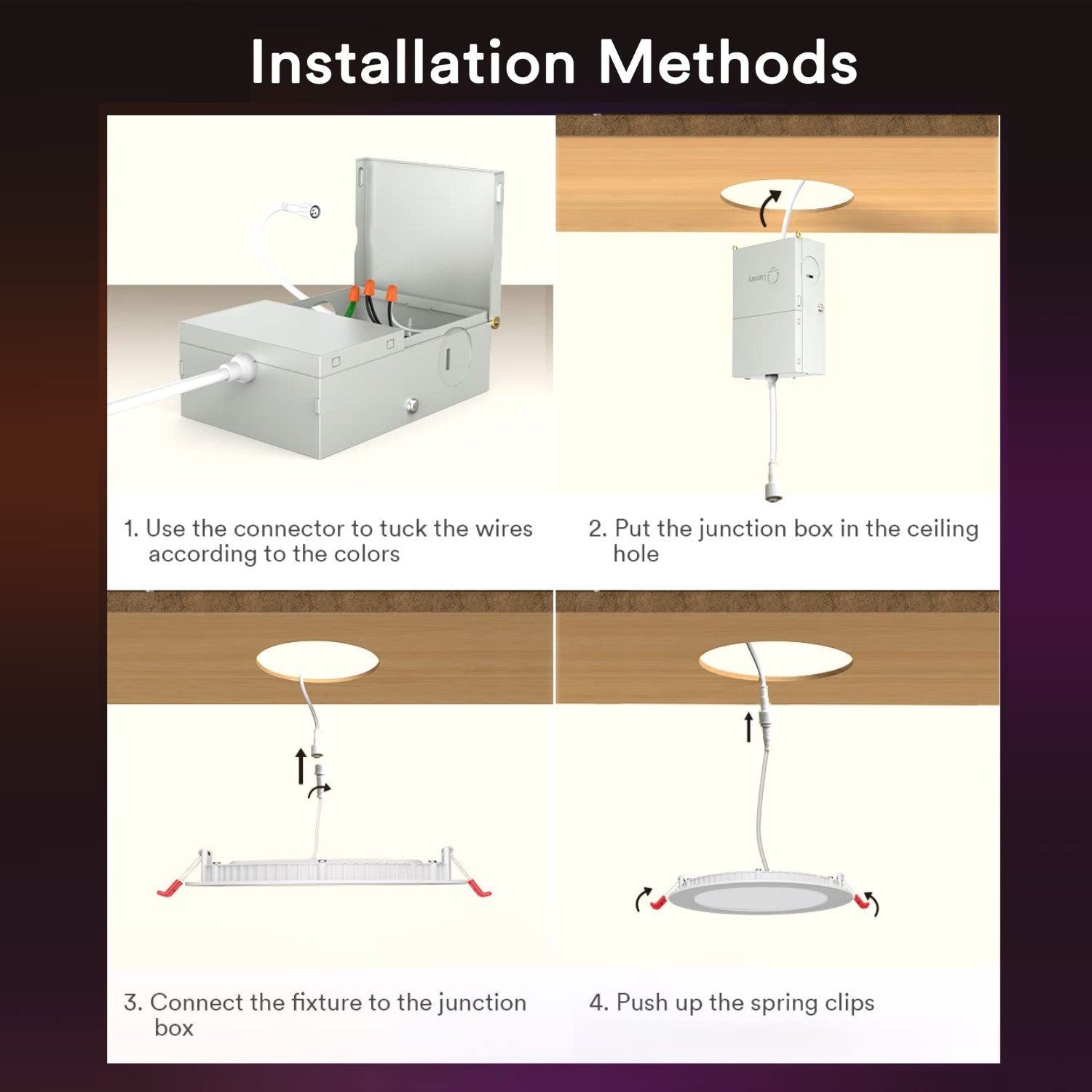 Lumary Smart LED Recessed Dimmable Downlight ETL Certified 6 inch 4 Pack - Lumary