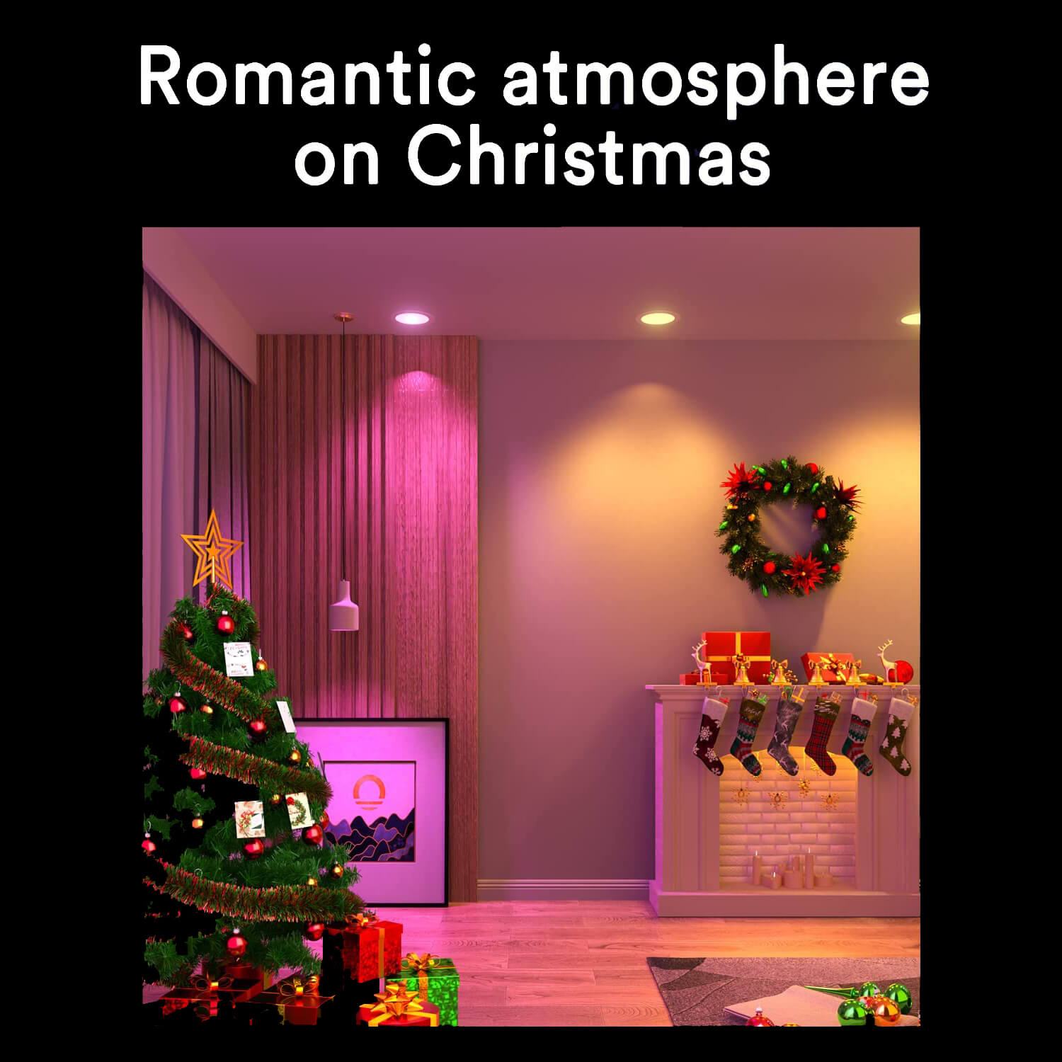 Lumary Smart Recessed Lighting Dimmable Soffit Lighting 4inch christmas feel